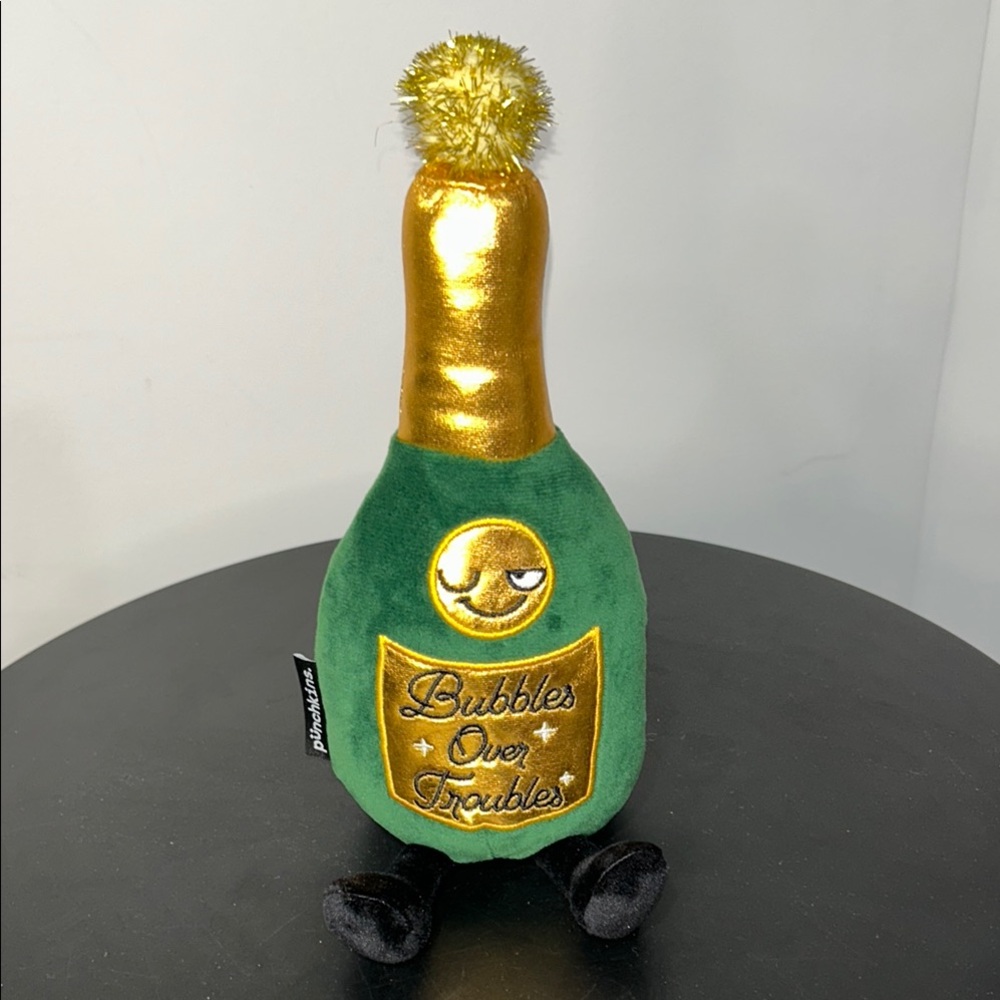 Green and Gold Champagne Bottle Party Decoration